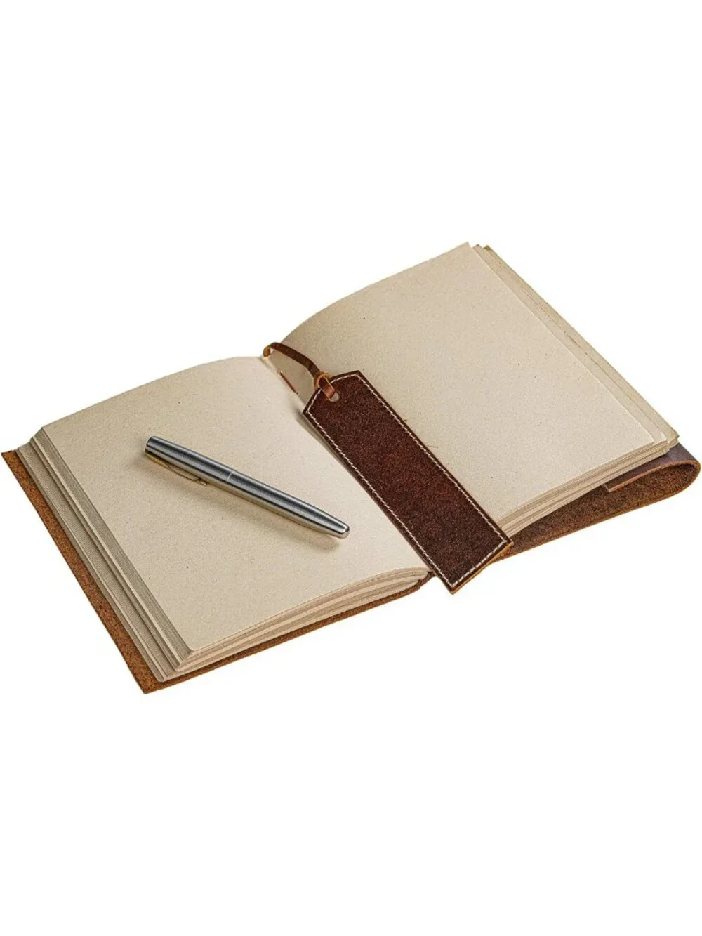 Rustic Leather Journal Notebook - Vintage Handmade Diary with 300 Unlined Pages